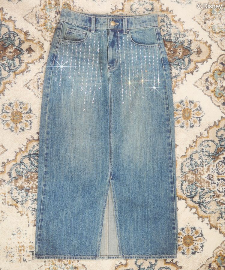 AMERICAN HOLIC「ラインストーンデニムスカート/Disney」|タイト|Indigo