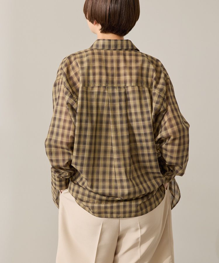 AMERICAN HOLIC「シアーチェック柄オーバーシャツ」|シャツ・ブラウス|
