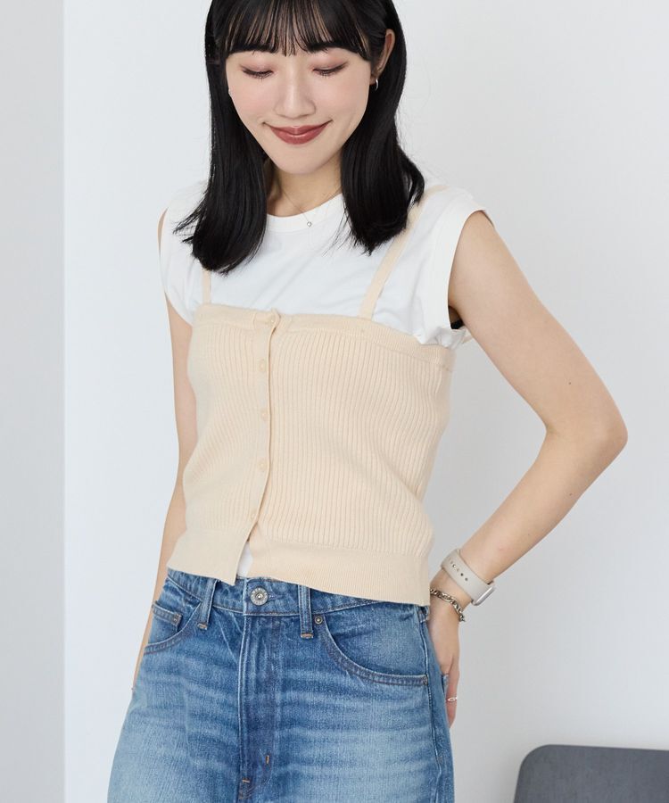 AMERICAN HOLIC「【2WAY】ニットチューブトップ」|ベスト・ジレ|Ecru