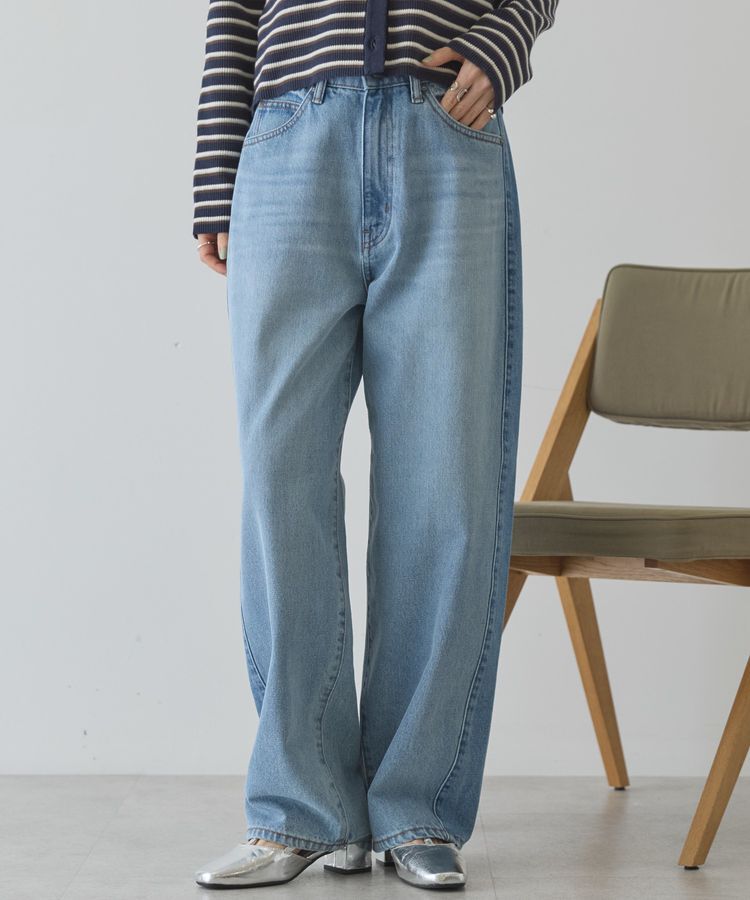 AMERICAN HOLIC「カーブデニムパンツ」|デニム|Light indigo