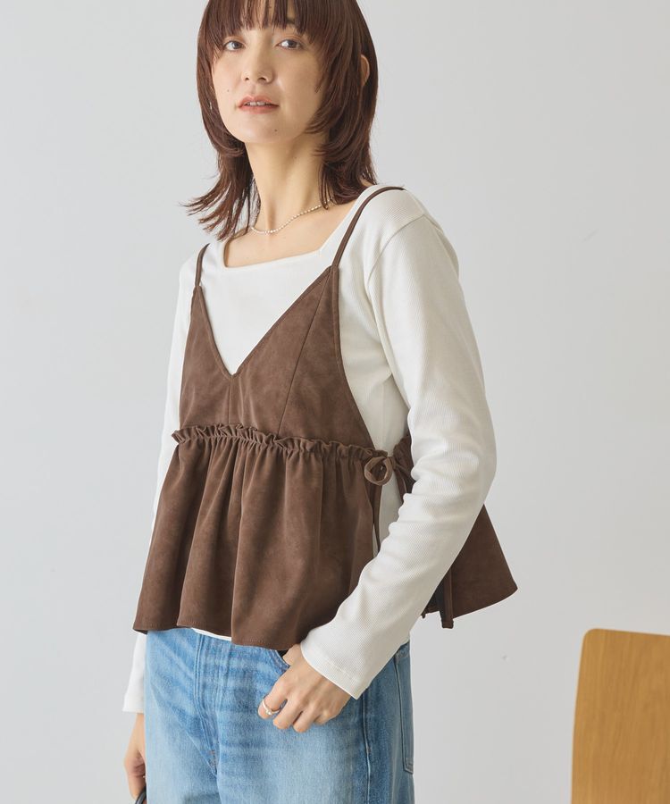 AMERICAN HOLIC「レザーライクビスチェ」|ベスト・ジレ|Brown