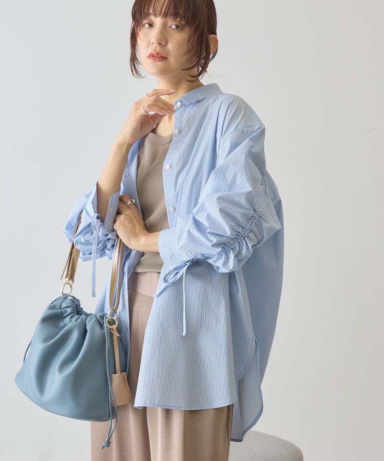 AMERICAN HOLIC「【イージーケア】バックギャザーリボンシャツ」|シャツ・ブラウス|