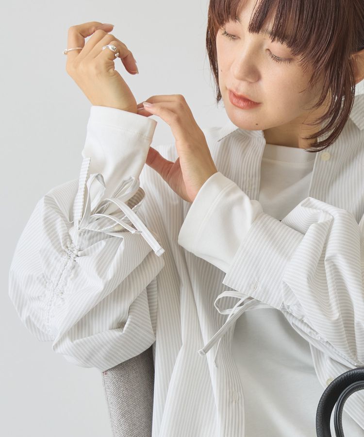 AMERICAN HOLIC「【イージーケア】バックギャザーリボンシャツ」|シャツ・ブラウス|