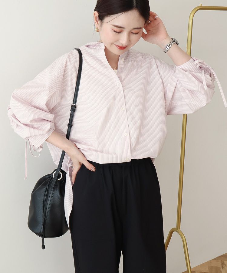 AMERICAN HOLIC「【イージーケア】バックギャザーリボンシャツ」|シャツ・ブラウス|