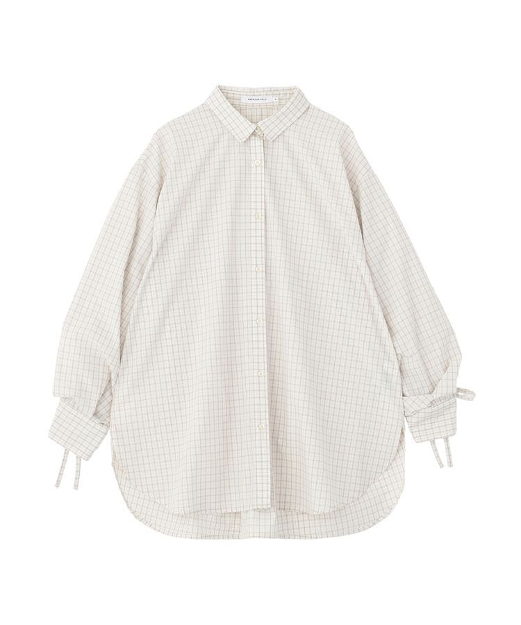 AMERICAN HOLIC「【イージーケア】バックギャザーリボンシャツ」|シャツ・ブラウス|