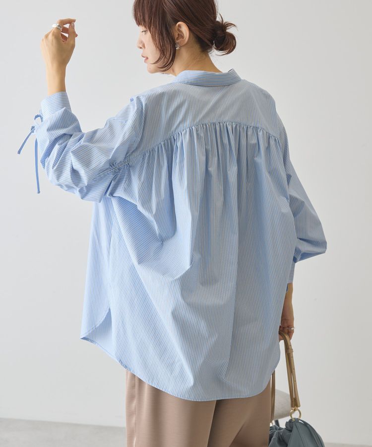 AMERICAN HOLIC「【イージーケア】バックギャザーリボンシャツ」|シャツ・ブラウス|Sax