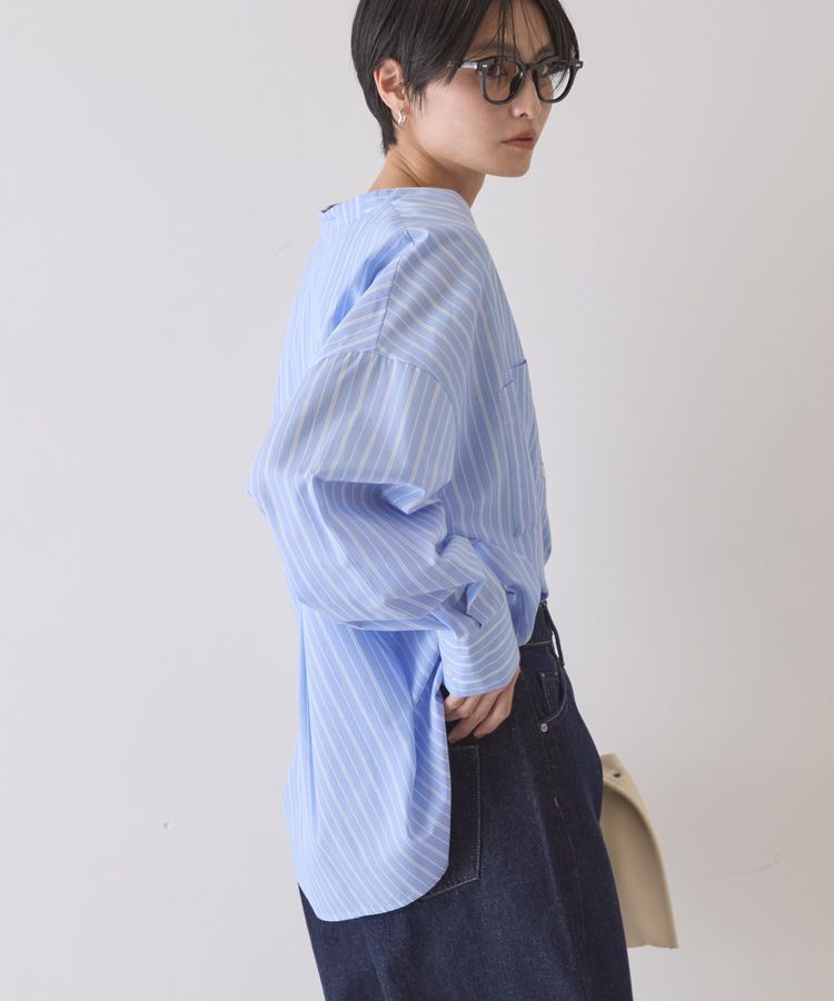 AMERICAN HOLIC「【イージーケア】ストライプVネックシャツ」|シャツ・ブラウス|