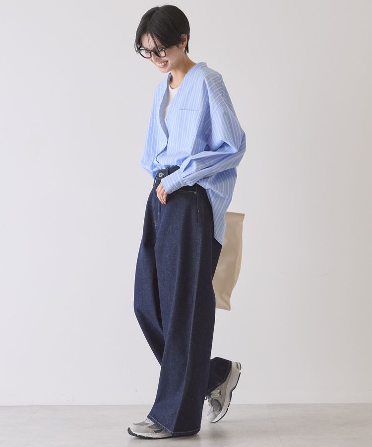 AMERICAN HOLIC「【イージーケア】ストライプVネックシャツ」|シャツ・ブラウス|