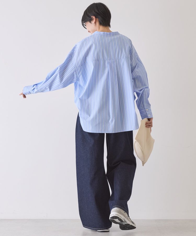 AMERICAN HOLIC「【イージーケア】ストライプVネックシャツ」|シャツ・ブラウス|