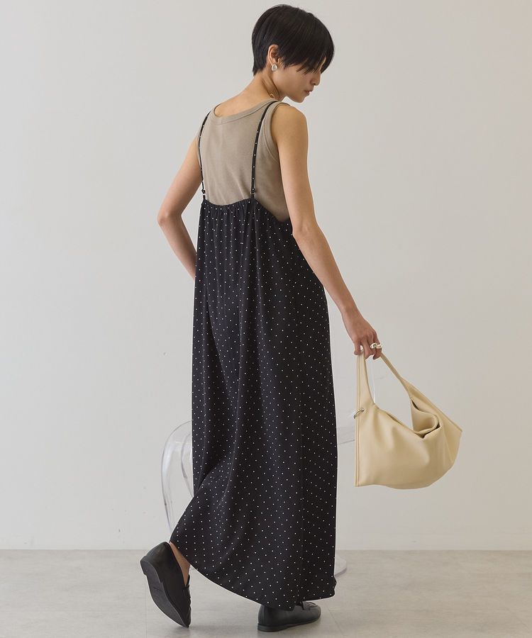 AMERICAN HOLIC「サイドシャーリングVネックドットキャミワンピース」|ワンピース|