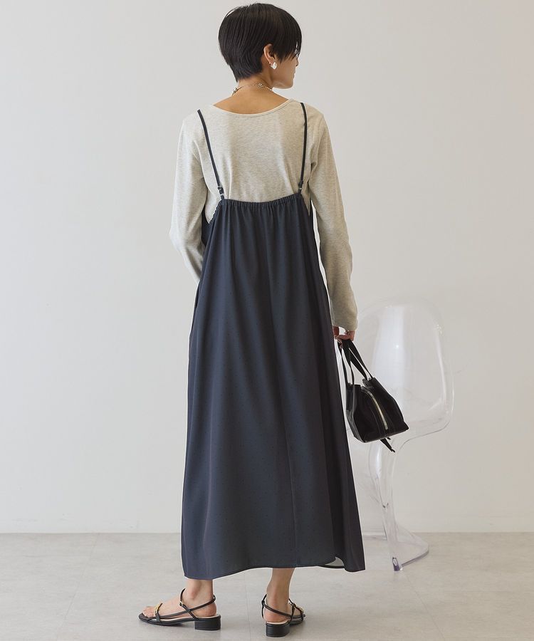 AMERICAN HOLIC「サイドシャーリングVネックドットキャミワンピース」|ワンピース|