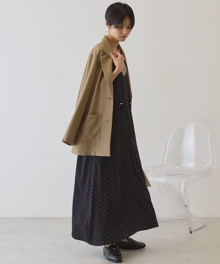 AMERICAN HOLIC「サイドシャーリングVネックドットキャミワンピース」|ワンピース|