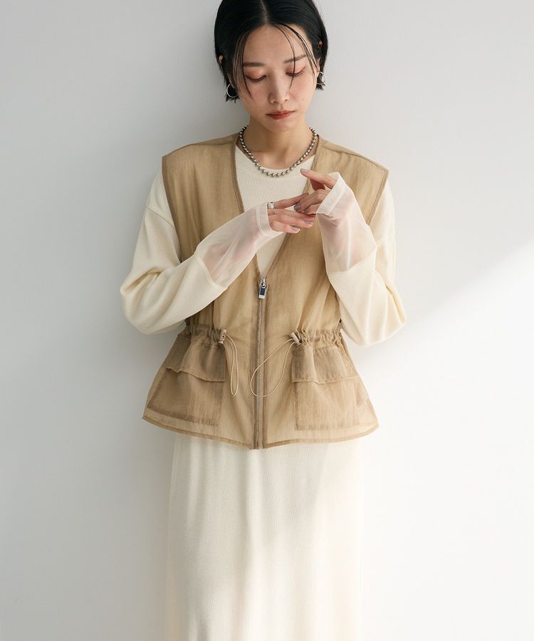 Green Parks「SET2点シアーナイロンベスト+リブワンピース」|ワンピース|