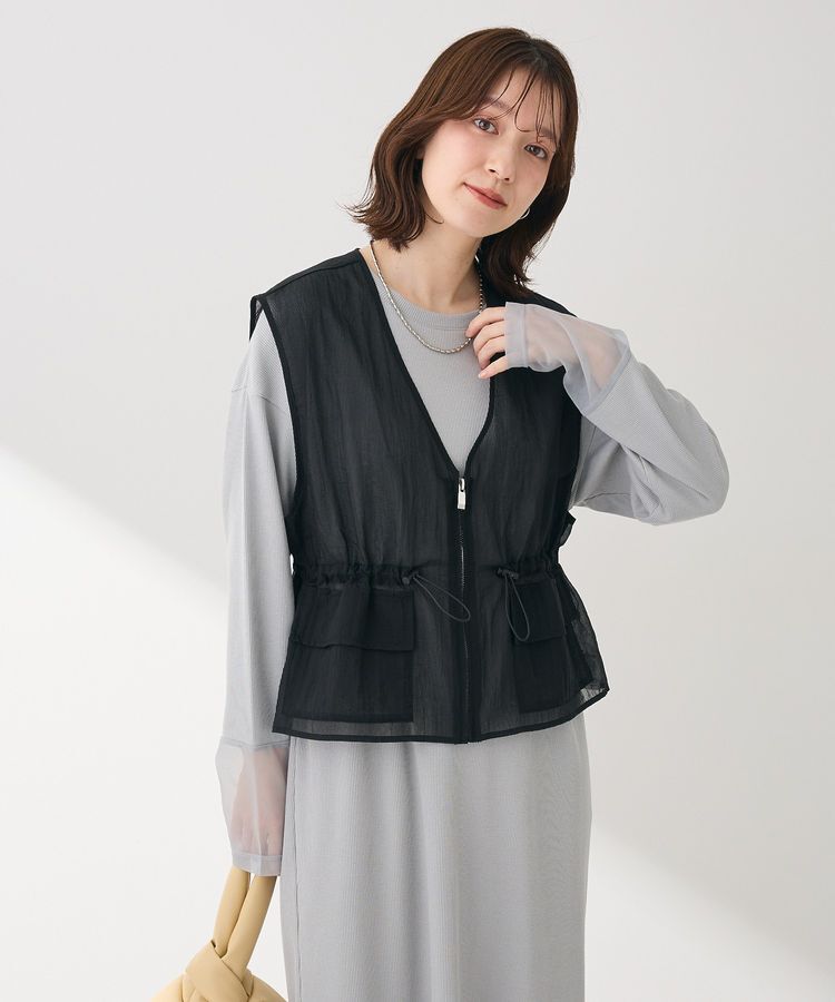 Green Parks「SET2点シアーナイロンベスト+リブワンピース」|ワンピース|