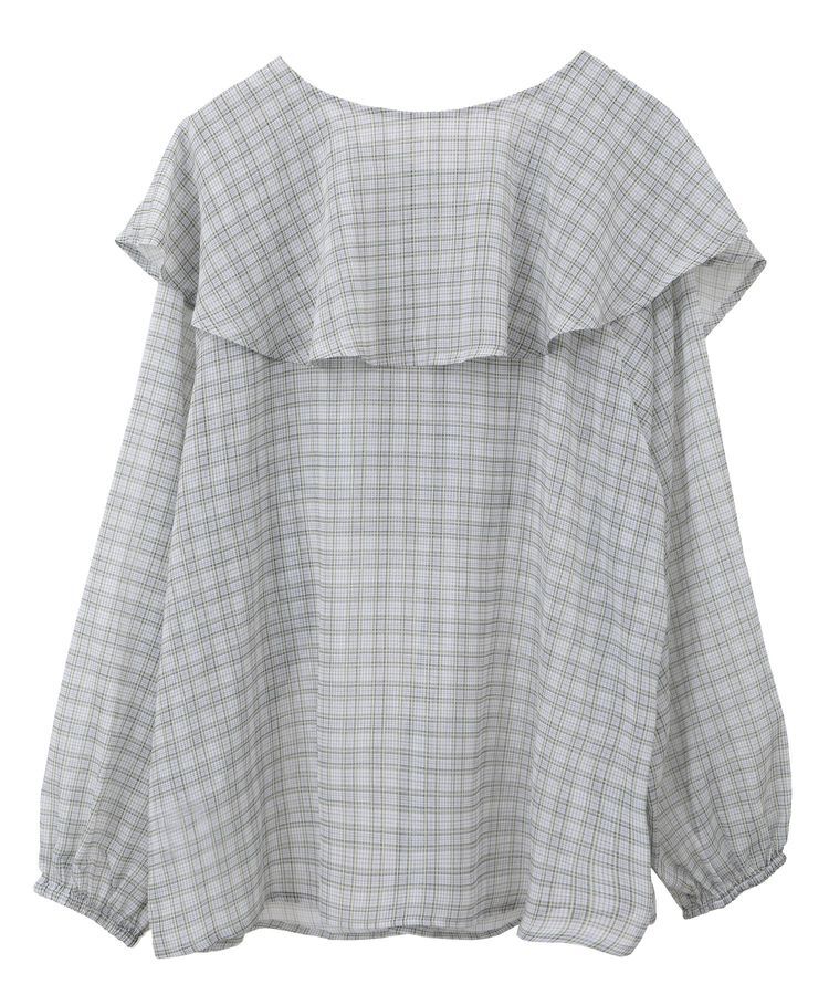 armonia「チェックシアーフリルブラウス」|シャツ・ブラウス|