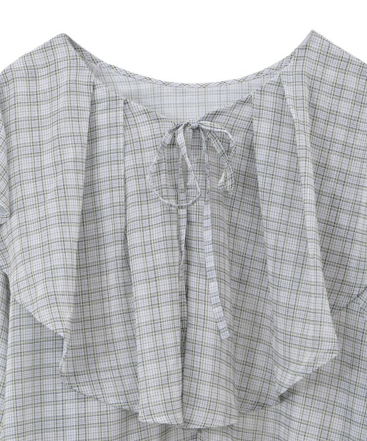 armonia「チェックシアーフリルブラウス」|シャツ・ブラウス|