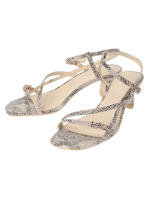 YECCA VECCA「パイソン柄ナローストラップサンダル」|サンダル|