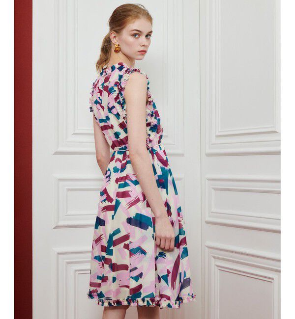 LOULOU WILLOUGHBY「【LOULOU WILLOUGHBY】ブラッシュプリントワンピース」|ワンピース|