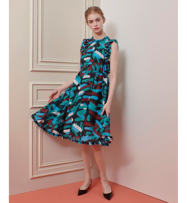 LOULOU WILLOUGHBY「【LOULOU WILLOUGHBY】ブラッシュプリントワンピース」|ワンピース|