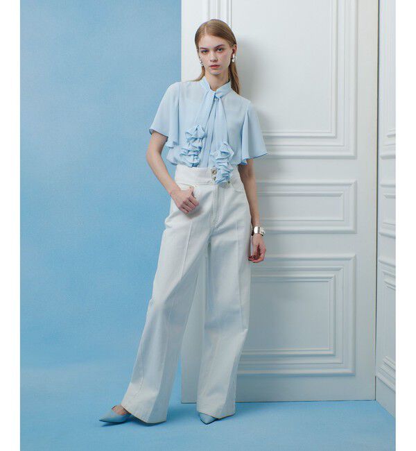 LOULOU WILLOUGHBY「【LOULOU WILLOUGHBY】ハイウエストワイドデニムパンツ」|デニム|