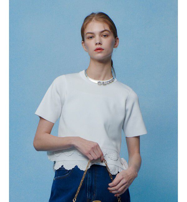 LOULOU WILLOUGHBY「【LOULOU WILLOUGHBY】パンチングスカラプルオーバー」|ニット・セーター|