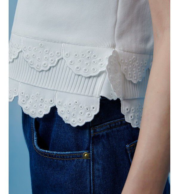 LOULOU WILLOUGHBY「【LOULOU WILLOUGHBY】パンチングスカラプルオーバー」|ニット・セーター|