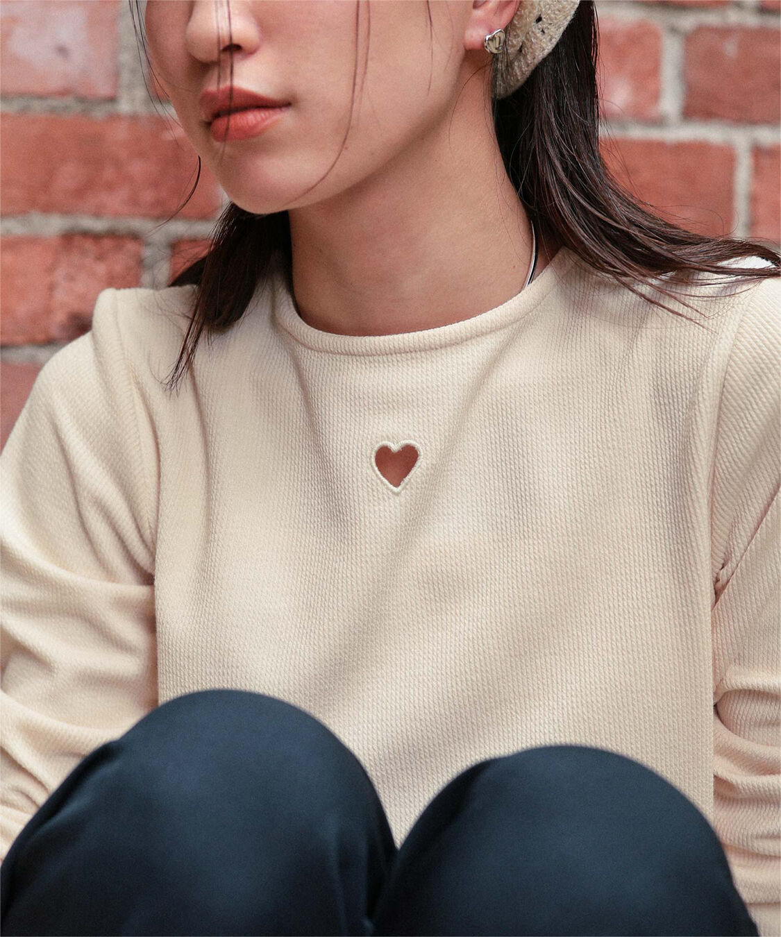 titivate「ハートカット刺繍前後2wayカットソー」|Tシャツ・カットソー|