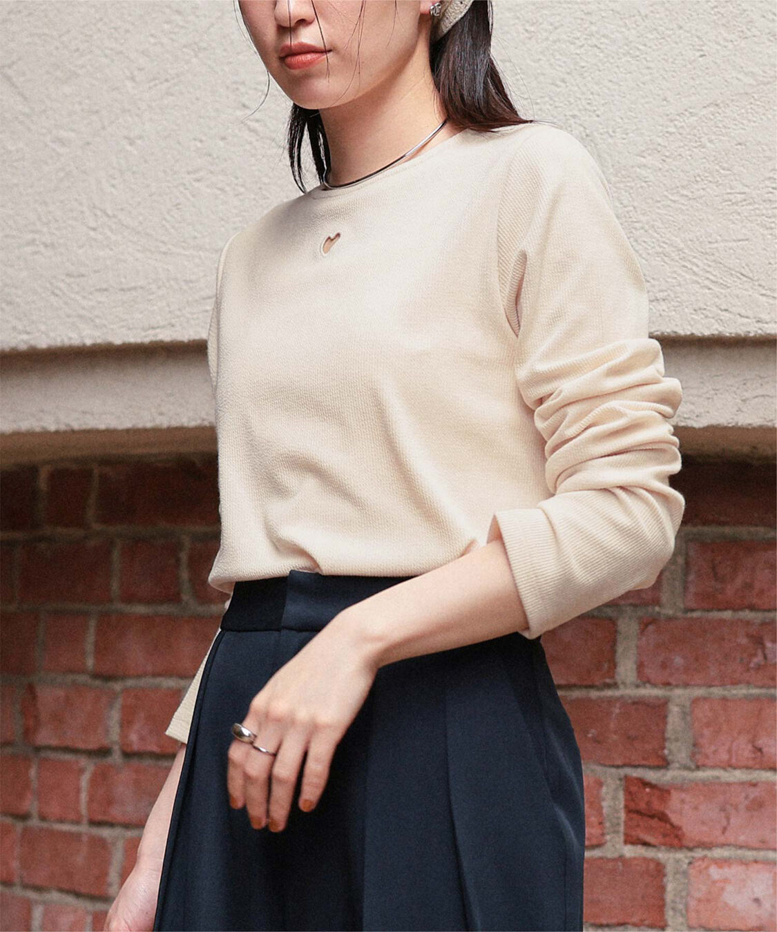 titivate「ハートカット刺繍前後2wayカットソー」|Tシャツ・カットソー|