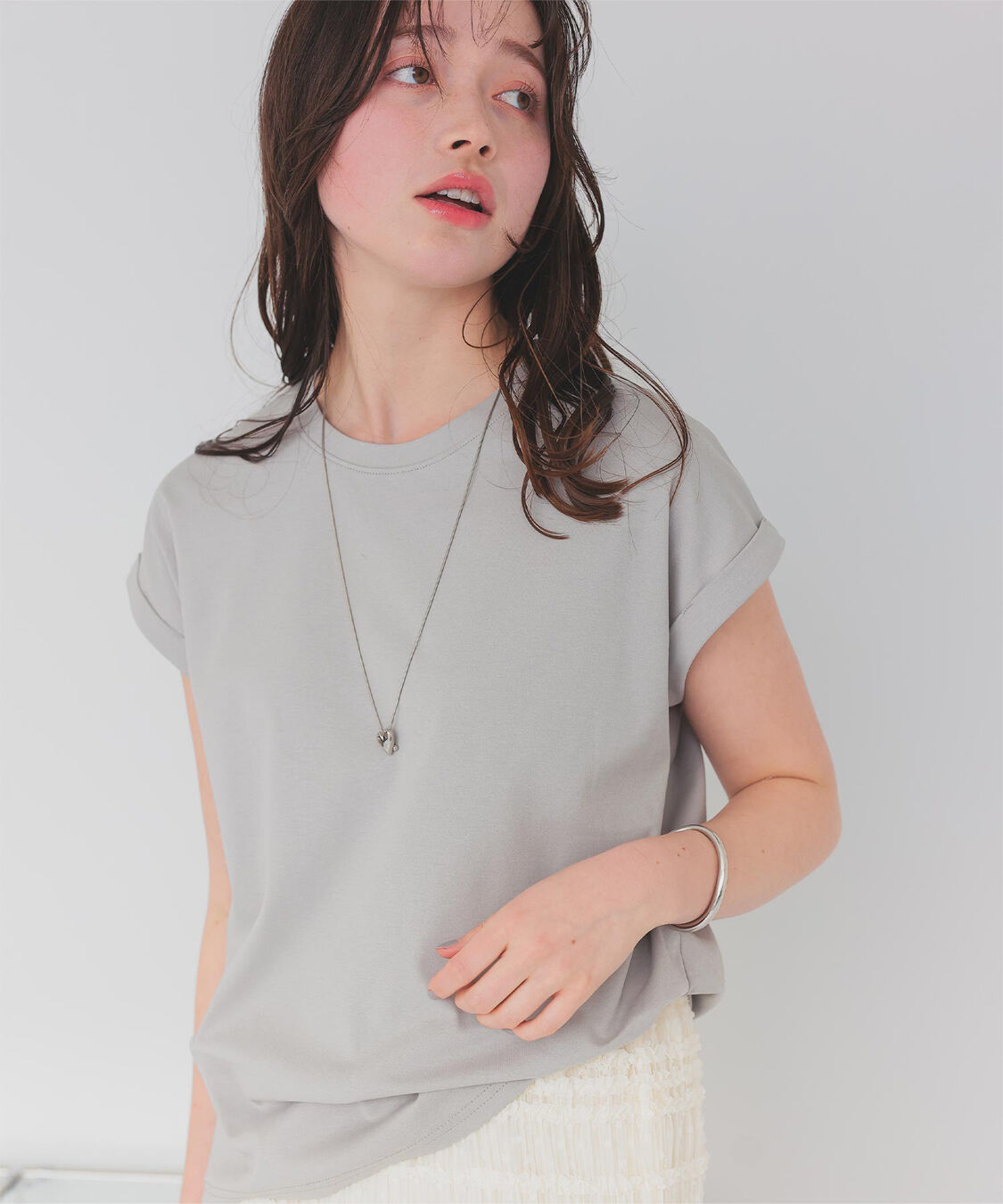 titivate「汗染み防止ダブルカフスTシャツ」|Tシャツ・カットソー|グレー