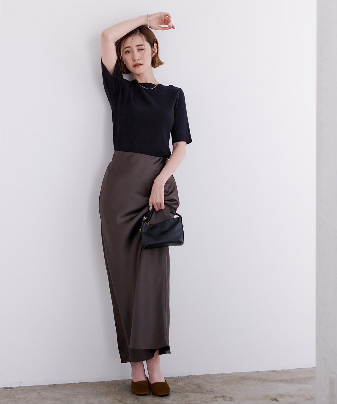 ur's「ボートネックハーフスリーブリブニット」|ニット・セーター|