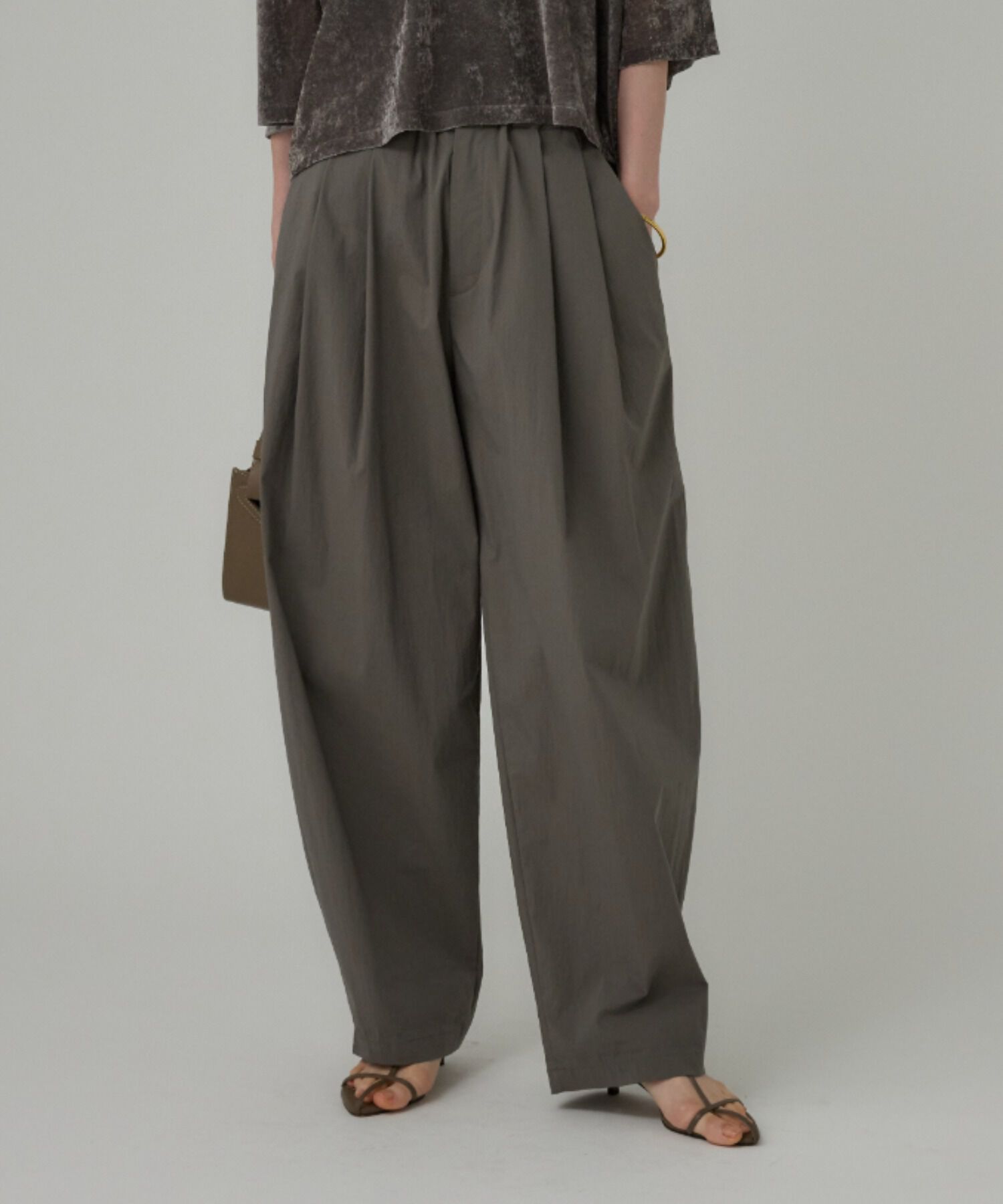 BABYLONE「コットンナイロンタックパンツ」|その他|ダークグレー