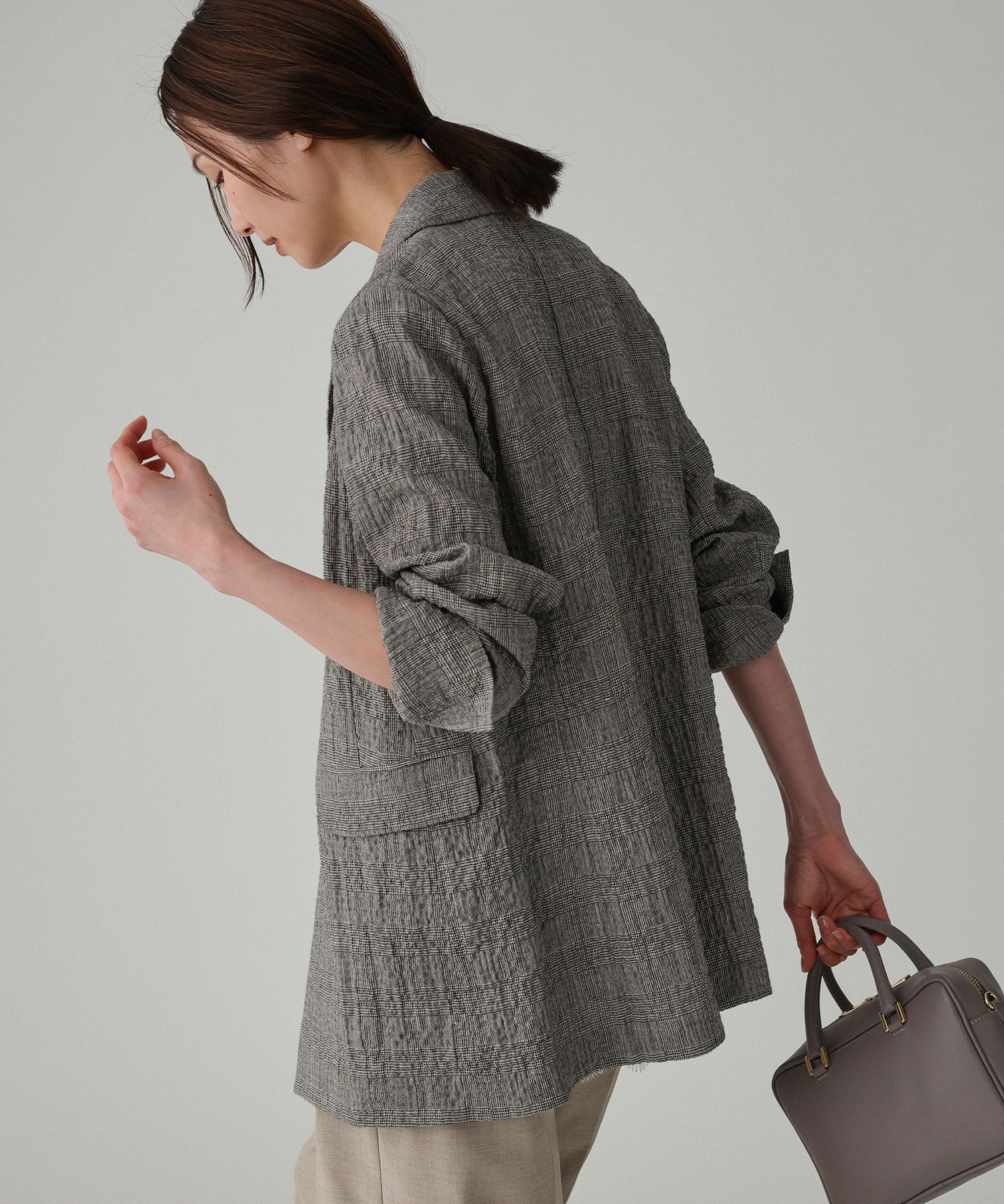 BABYLONE「クレープリネンジャケット」|テーラードジャケット|