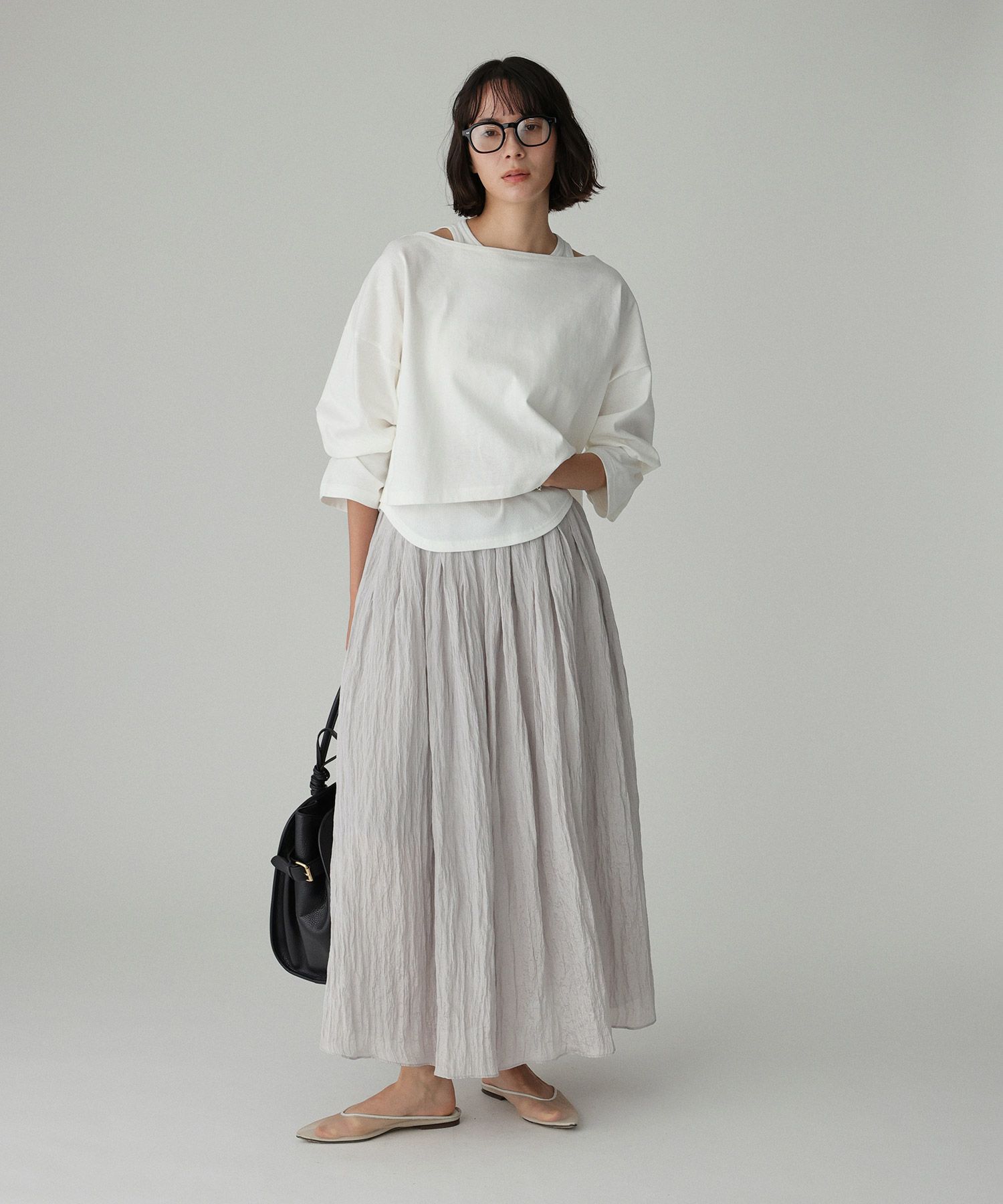 BABYLONE「楊柳タックフレアスカート」|スカート|