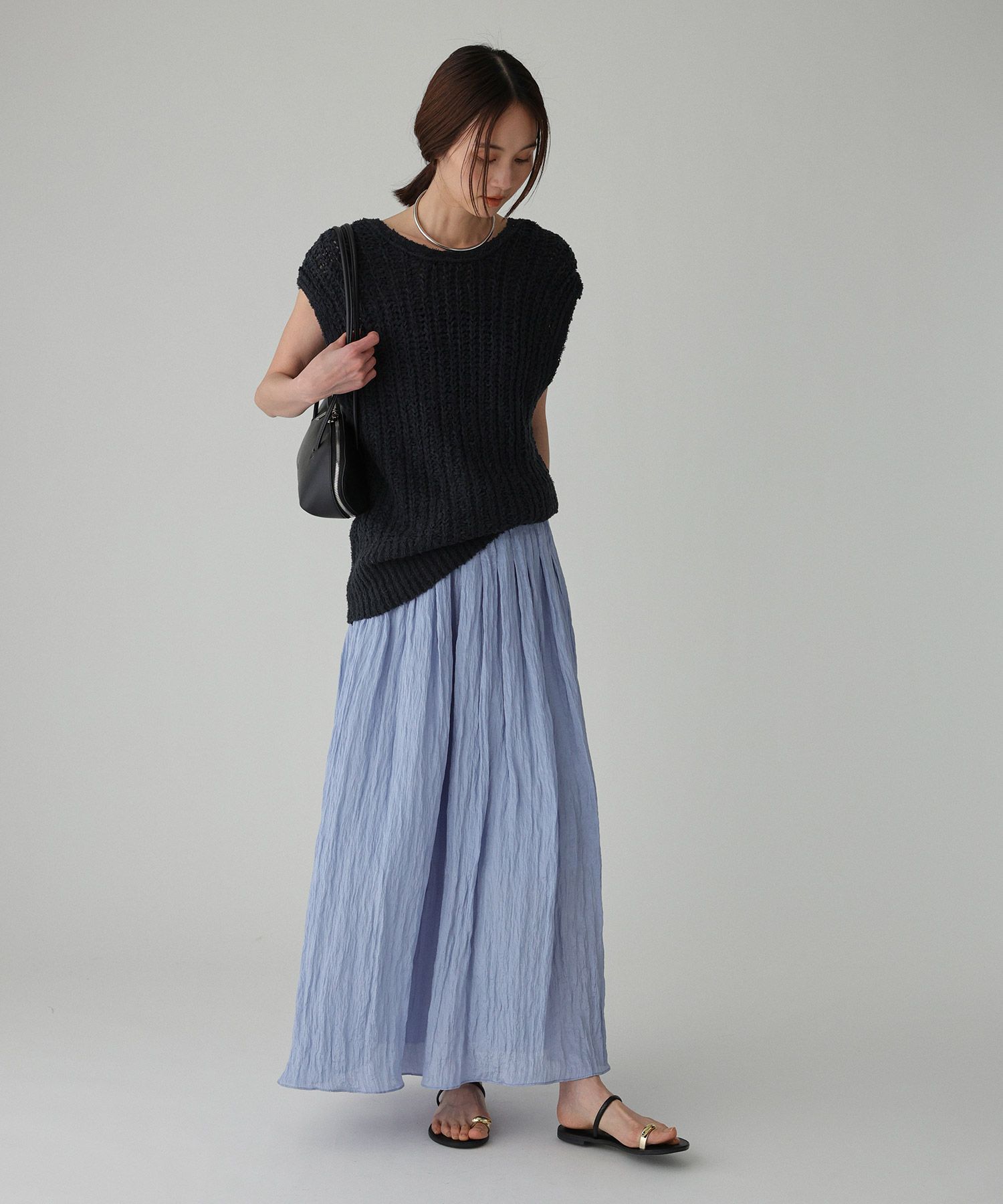 BABYLONE「楊柳タックフレアスカート」|スカート|