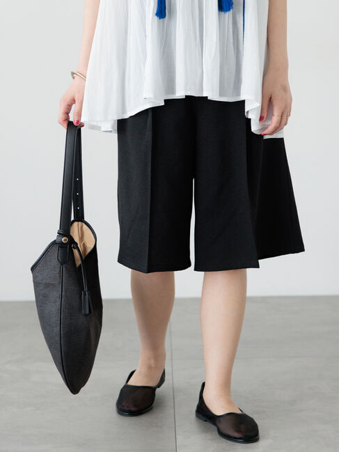 Lugnoncure「麻調タックハーフパンツ《2025summer catalog item》」|その他|ブラック