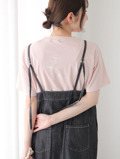 Te chichi TERRASSE「【接触冷感】ドローイングフラワーTシャツ」|Tシャツ・カットソー|