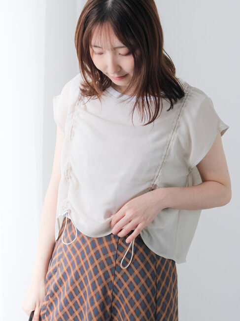 Te chichi TERRASSE「レイヤードドロストトップス」|その他|オフホワイト