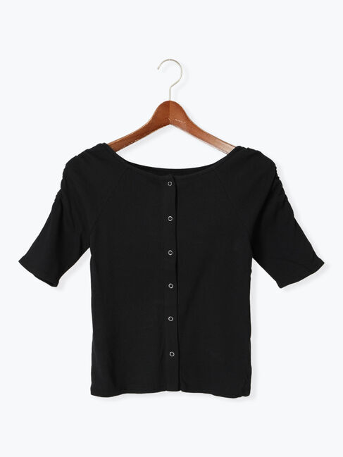 Te chichi TERRASSE「前後2WAYパワショルトップス」|その他|ブラック