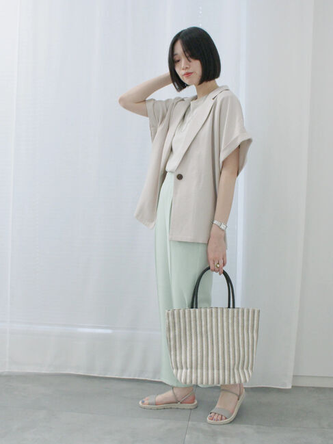 Samansa Mos2 blue「【接触冷感】マルチスタイルテーパードパンツ」|その他|