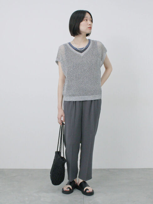 Samansa Mos2 blue「【接触冷感】マルチスタイルテーパードパンツ」|その他|