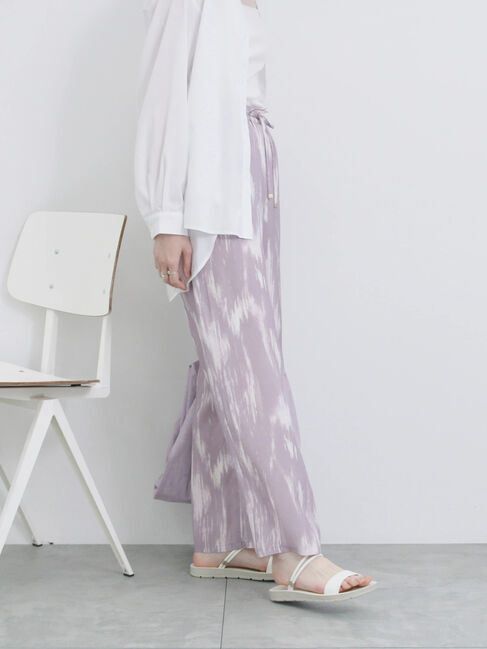 Samansa Mos2 blue「【接触冷感】水彩柄イージーパンツ」|その他|