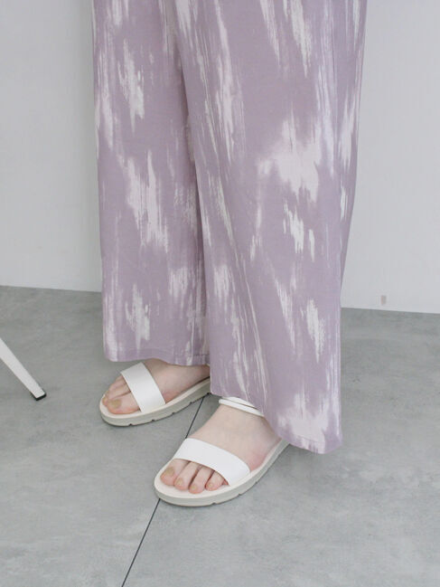 Samansa Mos2 blue「【接触冷感】水彩柄イージーパンツ」|その他|