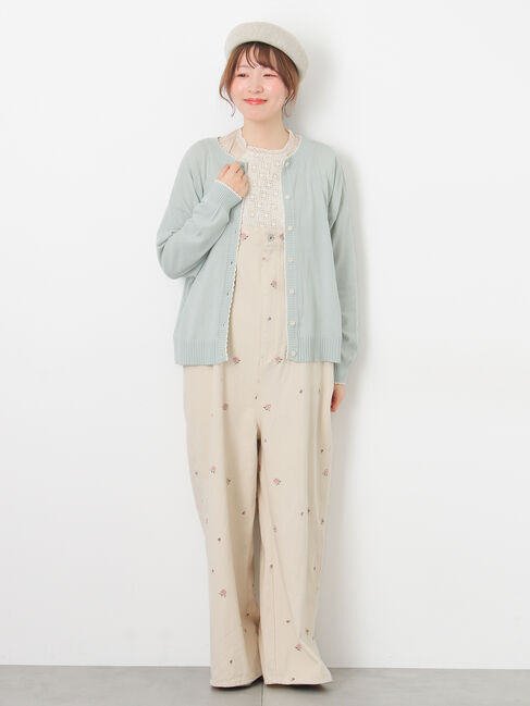 Samansa Mos2「配色スカラップカーディガン」|カーディガン|