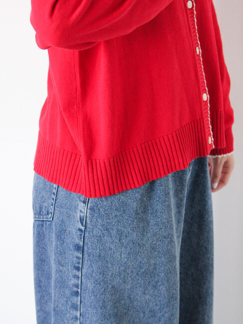 Samansa Mos2「配色スカラップカーディガン」|カーディガン|