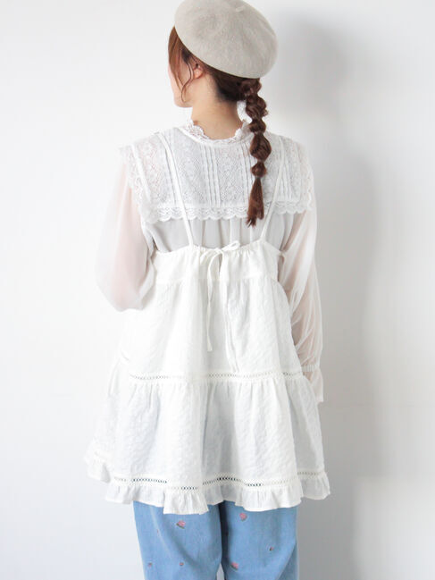 Samansa Mos2「はしごレースティアードキャミチュニック」|シャツ・ブラウス|