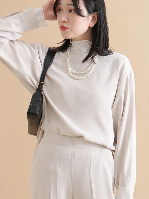 sm2rhythm「ノーカラーブラウス」|シャツ・ブラウス|