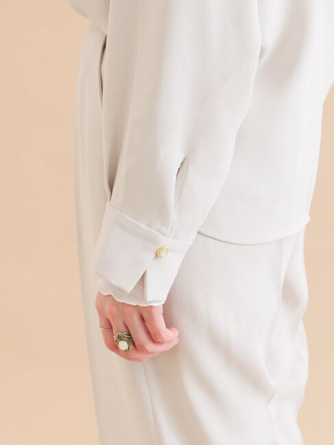 sm2rhythm「ノーカラーブラウス」|シャツ・ブラウス|