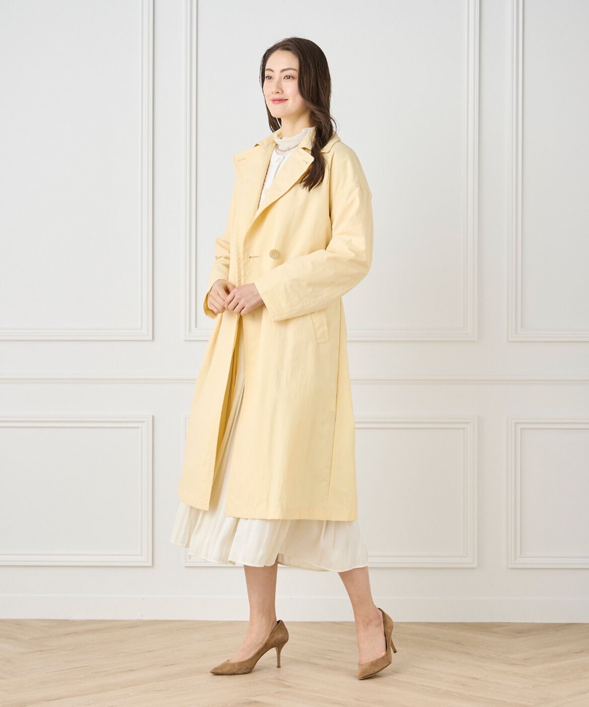 7-IDconcept.「《大きいサイズ》ナイロンタッサートレンチコート」|トレンチコート|