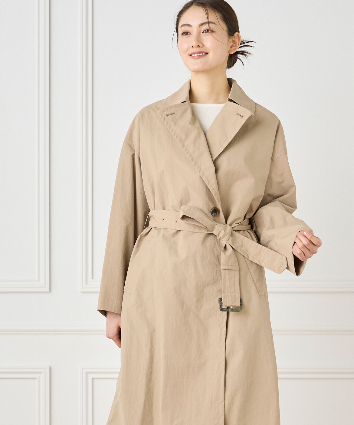 7-IDconcept.「《大きいサイズ》ナイロンタッサートレンチコート」|トレンチコート|