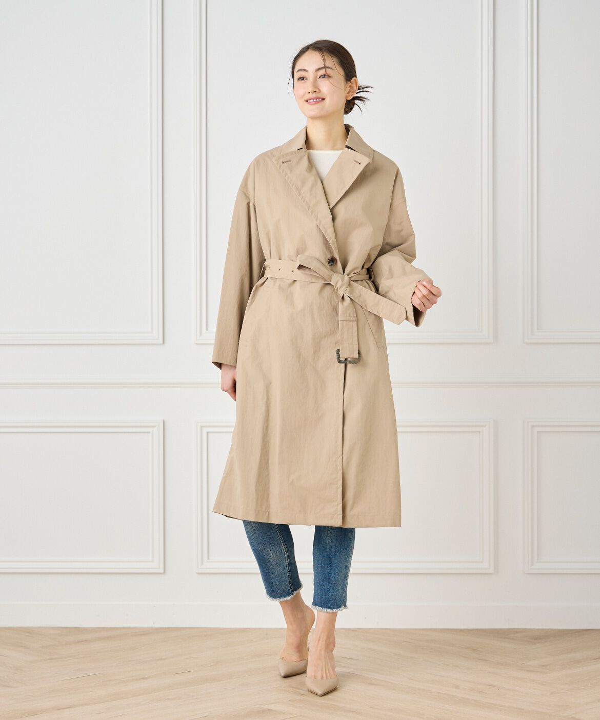 7-IDconcept.「《大きいサイズ》ナイロンタッサートレンチコート」|トレンチコート|